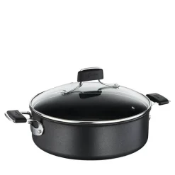 26 cm - Lagostina Tempra Titanium Extreme Casseruola Bassa Antiaderente In Alluminio Con Coperchio