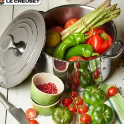 24 cm - Le Creuset Casseruola Profonda In Acciaio Inox Con Coperchio