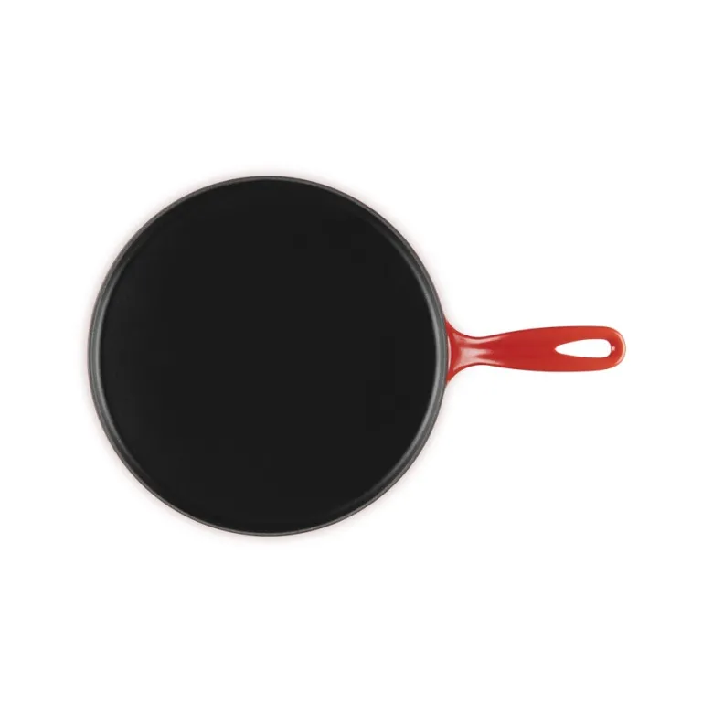 27 cm - Le Creuset Crepiera Rotonda In Ghisa Con Spatola In Legno