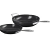 24-28 cm - Le Creuset Essential Set Padelle Antiaderenti Con Rivestimento In Ceramica In Acciaio Inox Set 2 Pz