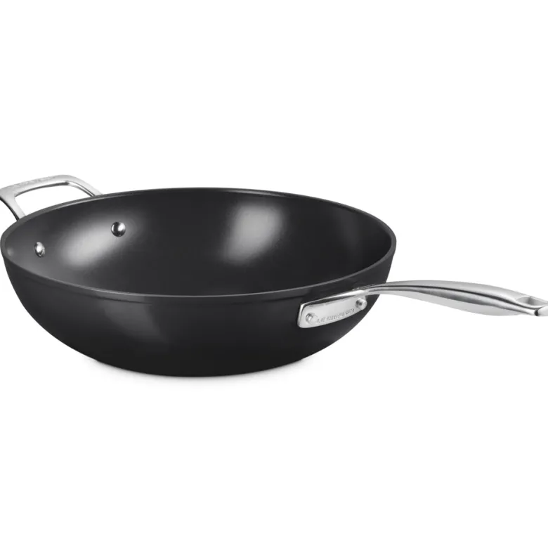 30 cm - Le Creuset Essential Wok Con Manico Lungo Con Rivestimento In Ceramica In Acciaio Inox