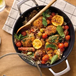 32 cm - Le Creuset Essential Wok Doppia Maniglia Con Rivestimento In Ceramica In Acciaio Inox