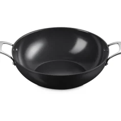 32 cm - Le Creuset Essential Wok Doppia Maniglia Con Rivestimento In Ceramica In Acciaio Inox