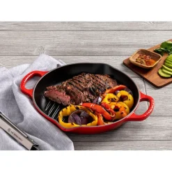 25 cm - Le Creuset Evolution Grill Bistecchiera Quadrato Profondo In Ghisa Vetrificata