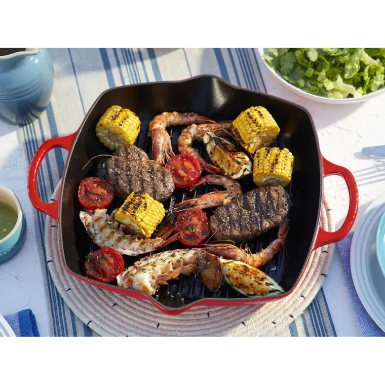30 cm - Le Creuset Evolution Grill Bistecchiera Quadrato Profondo In Ghisa Vetrificata