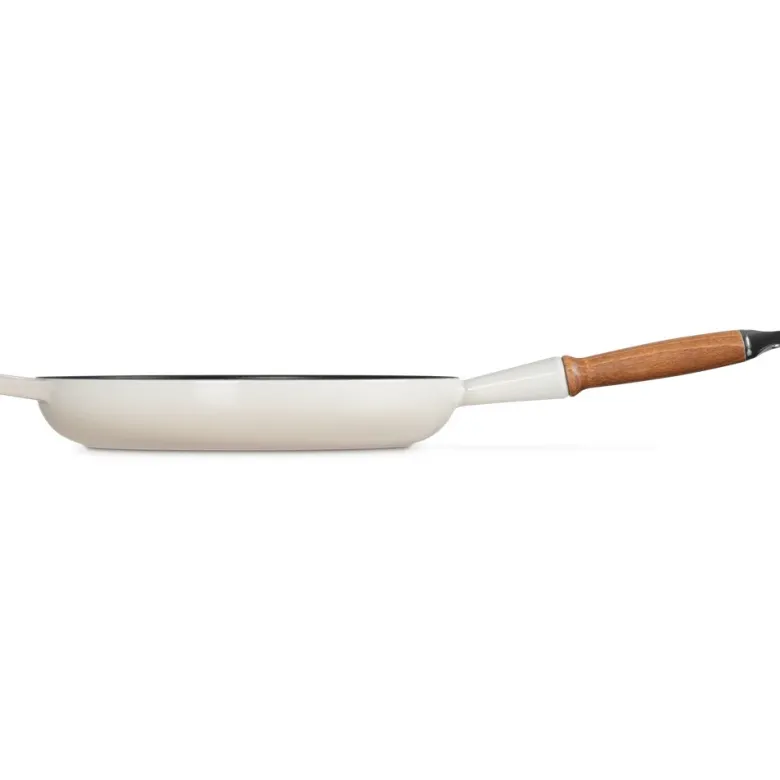 28 cm - Le Creuset Evolution Padella Bassa In Ghisa Vetrificata Con Manico In Legno
