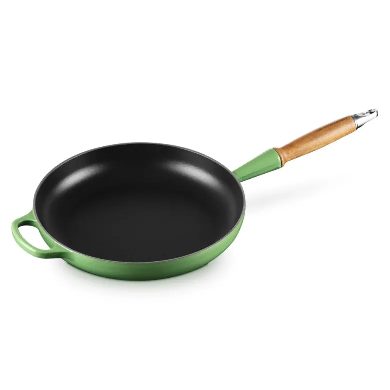28 cm - Le Creuset Evolution Padella Bassa In Ghisa Vetrificata Con Manico In Legno