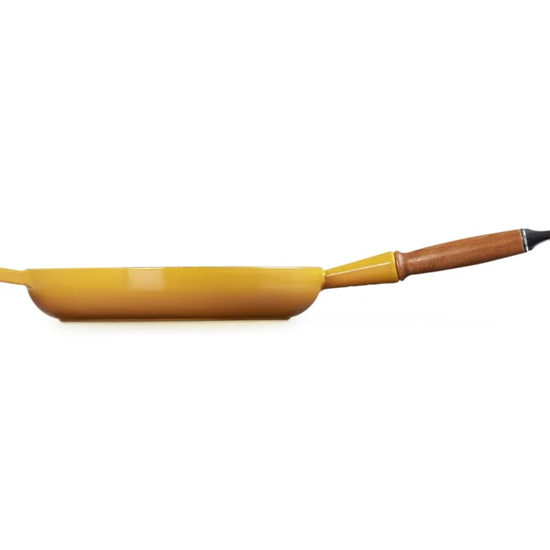 28 cm - Le Creuset Evolution Padella Bassa In Ghisa Vetrificata Con Manico In Legno