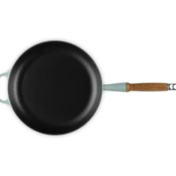 28 cm - Le Creuset Evolution Padella Bassa In Ghisa Vetrificata Con Manico In Legno