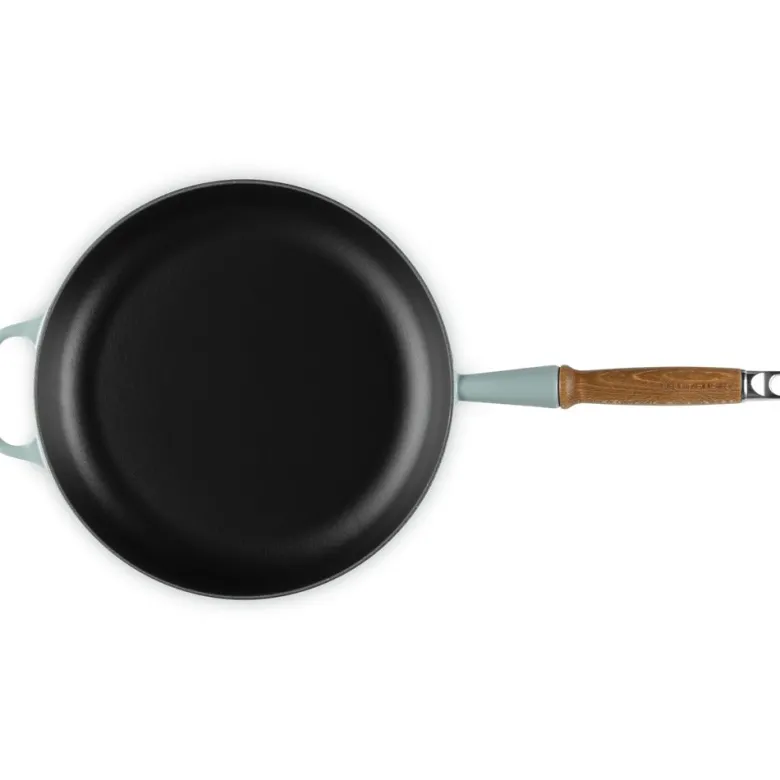 28 cm - Le Creuset Evolution Padella Bassa In Ghisa Vetrificata Con Manico In Legno