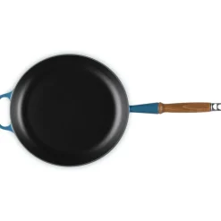 28 cm - Le Creuset Evolution Padella Bassa In Ghisa Vetrificata Con Manico In Legno