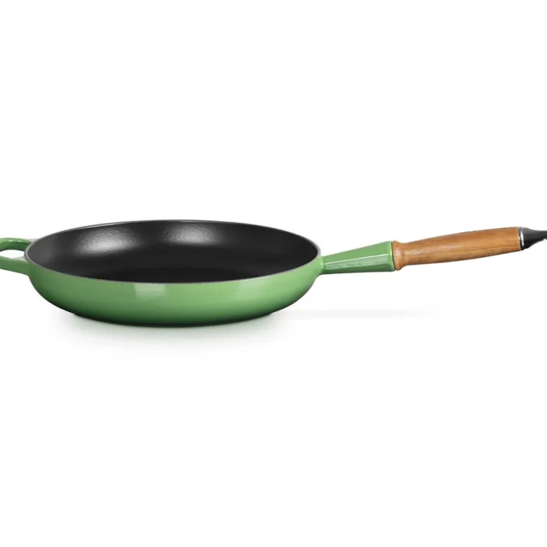 28 cm - Le Creuset Evolution Padella Bassa In Ghisa Vetrificata Con Manico In Legno