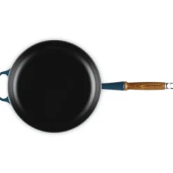28 cm - Le Creuset Evolution Padella Bassa In Ghisa Vetrificata Con Manico In Legno