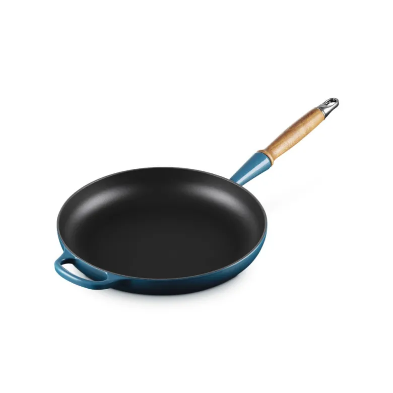 28 cm - Le Creuset Evolution Padella Bassa In Ghisa Vetrificata Con Manico In Legno