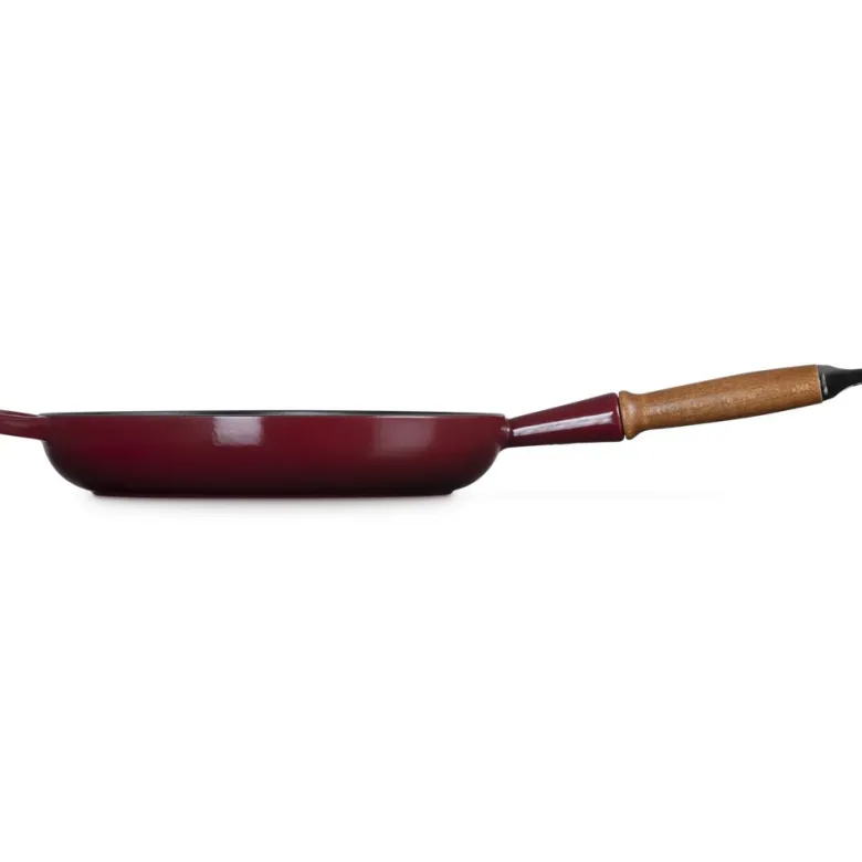 28 cm - Le Creuset Evolution Padella Bassa In Ghisa Vetrificata Con Manico In Legno