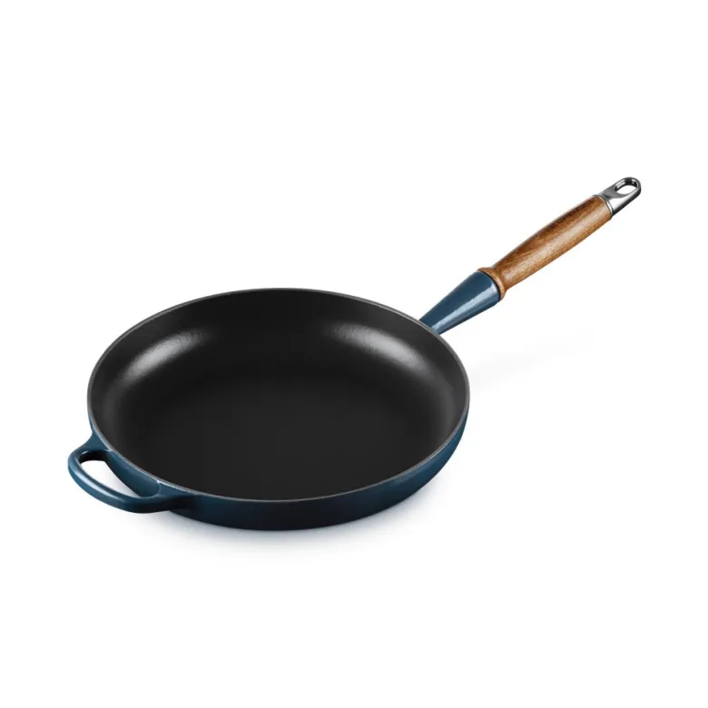 28 cm - Le Creuset Evolution Padella Bassa In Ghisa Vetrificata Con Manico In Legno