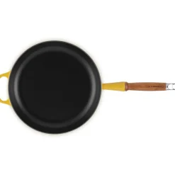 28 cm - Le Creuset Evolution Padella Bassa In Ghisa Vetrificata Con Manico In Legno