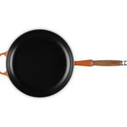 28 cm - Le Creuset Evolution Padella Bassa In Ghisa Vetrificata Con Manico In Legno