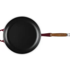 28 cm - Le Creuset Evolution Padella Bassa In Ghisa Vetrificata Con Manico In Legno