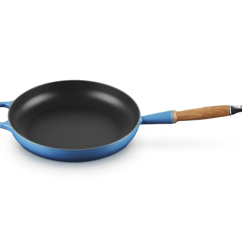 28 cm - Le Creuset Evolution Padella Bassa In Ghisa Vetrificata Con Manico In Legno