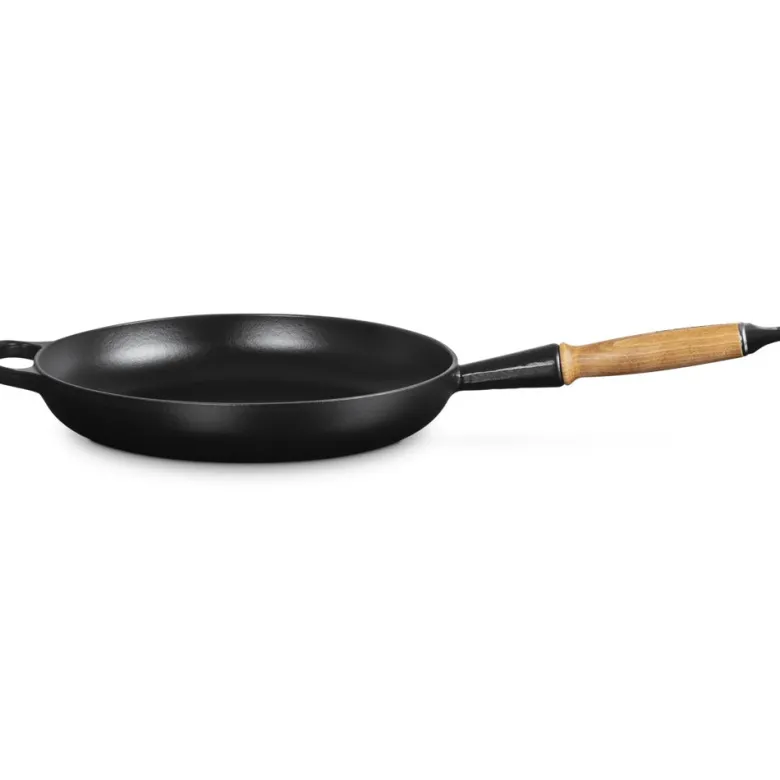 28 cm - Le Creuset Evolution Padella Bassa In Ghisa Vetrificata Con Manico In Legno