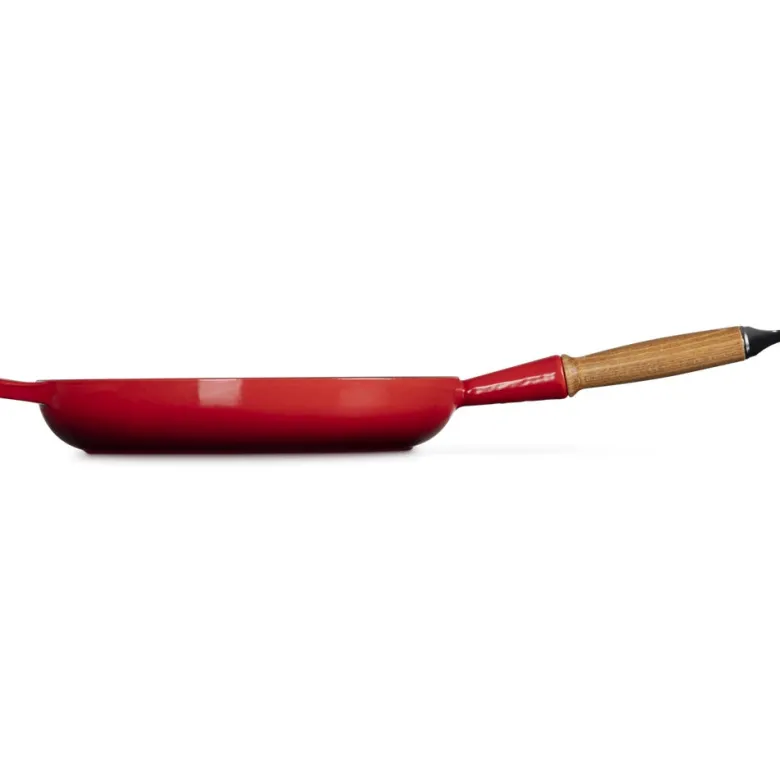 28 cm - Le Creuset Evolution Padella Bassa In Ghisa Vetrificata Con Manico In Legno