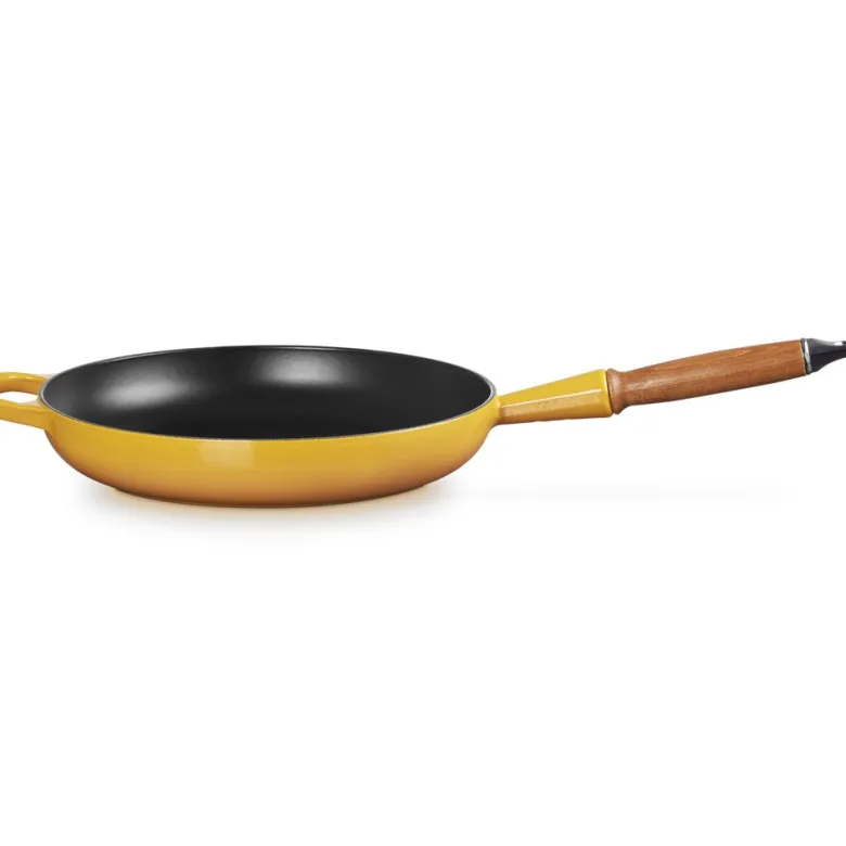 28 cm - Le Creuset Evolution Padella Bassa In Ghisa Vetrificata Con Manico In Legno