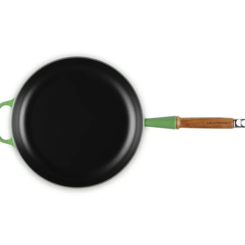 28 cm - Le Creuset Evolution Padella Bassa In Ghisa Vetrificata Con Manico In Legno