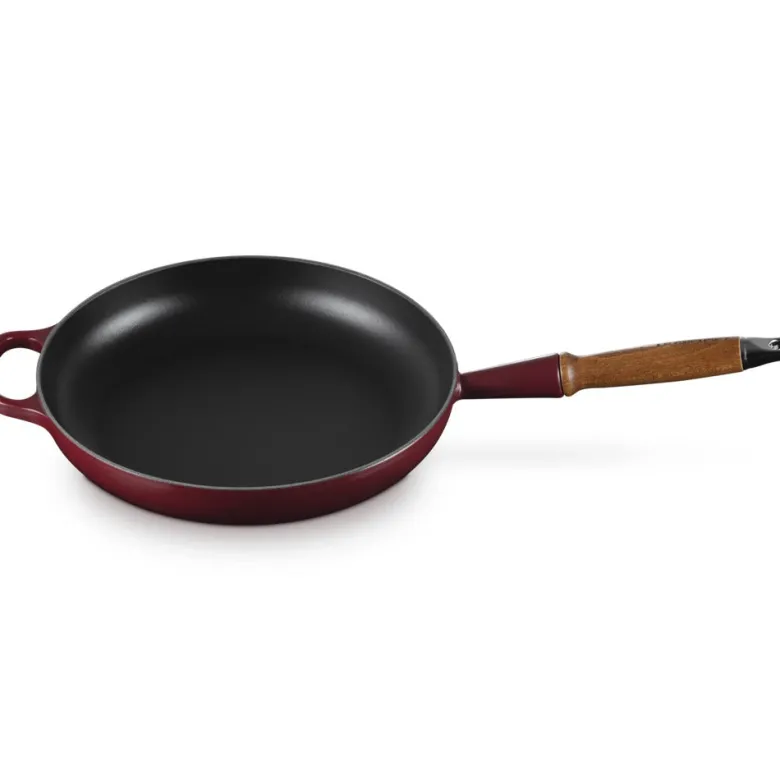 28 cm - Le Creuset Evolution Padella Bassa In Ghisa Vetrificata Con Manico In Legno