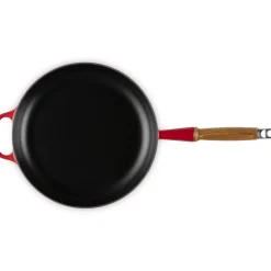 28 cm - Le Creuset Evolution Padella Bassa In Ghisa Vetrificata Con Manico In Legno