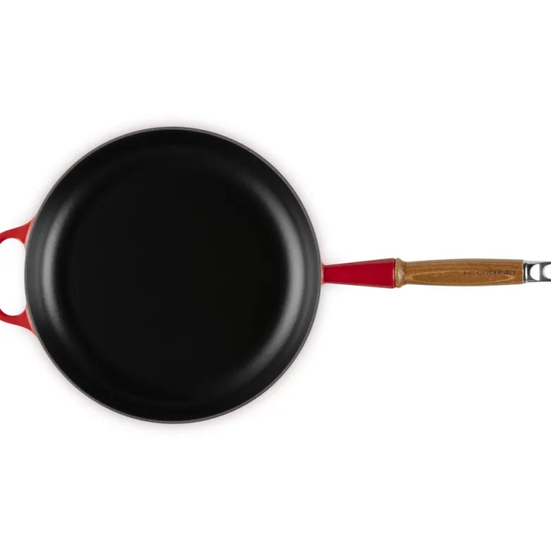 28 cm - Le Creuset Evolution Padella Bassa In Ghisa Vetrificata Con Manico In Legno