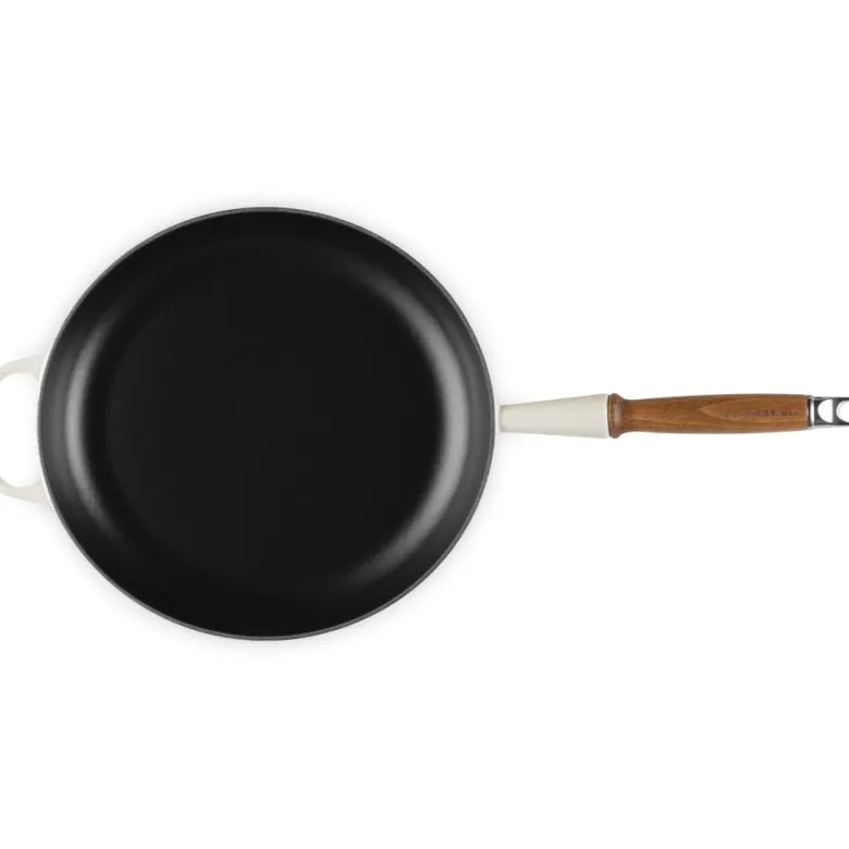 28 cm - Le Creuset Evolution Padella Bassa In Ghisa Vetrificata Con Manico In Legno