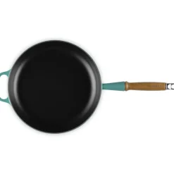 28 cm - Le Creuset Evolution Padella Bassa In Ghisa Vetrificata Con Manico In Legno