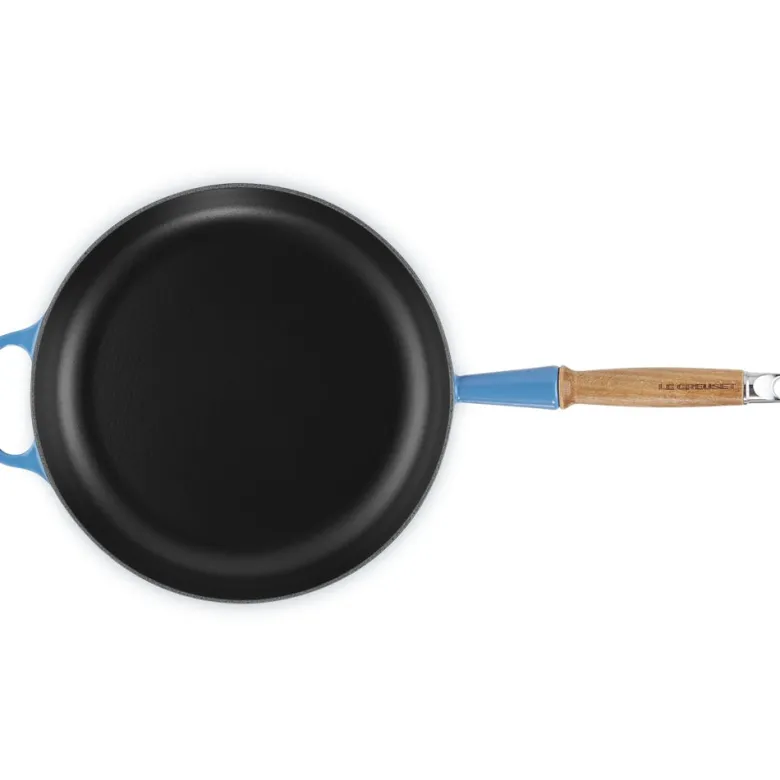 28 cm - Le Creuset Evolution Padella Bassa In Ghisa Vetrificata Con Manico In Legno