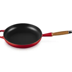 28 cm - Le Creuset Evolution Padella Bassa In Ghisa Vetrificata Con Manico In Legno