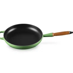 28 cm - Le Creuset Evolution Padella Bassa In Ghisa Vetrificata Con Manico In Legno
