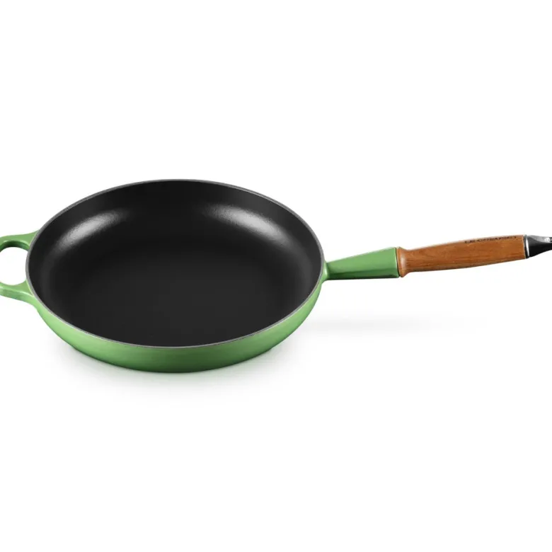 28 cm - Le Creuset Evolution Padella Bassa In Ghisa Vetrificata Con Manico In Legno