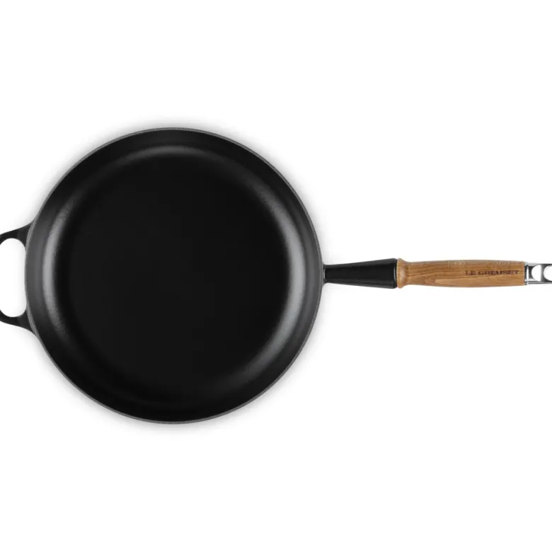 28 cm - Le Creuset Evolution Padella Bassa In Ghisa Vetrificata Con Manico In Legno