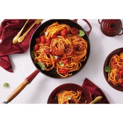 28 cm - Le Creuset Evolution Padella Bassa In Ghisa Vetrificata Con Manico In Legno