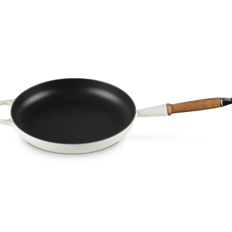 28 cm - Le Creuset Evolution Padella Bassa In Ghisa Vetrificata Con Manico In Legno