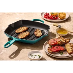 26 cm - Le Creuset Evolution Skillet Bistecchiera Quadrata In Ghisa Vetrificata