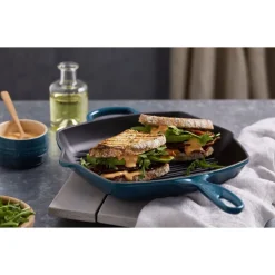 26 cm - Le Creuset Evolution Skillet Bistecchiera Quadrata In Ghisa Vetrificata