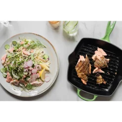 26 cm - Le Creuset Evolution Skillet Bistecchiera Quadrata In Ghisa Vetrificata