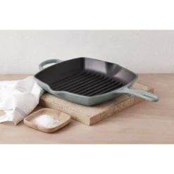 26 cm - Le Creuset Evolution Skillet Bistecchiera Quadrata In Ghisa Vetrificata