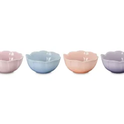 10 cm - Le Creuset Fiore Anemone Ciotola In Gres Vetrificato Set 4 Pz