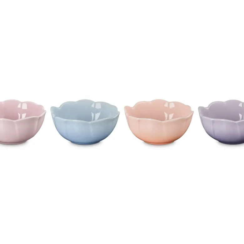 10 cm - Le Creuset Fiore Anemone Ciotola In Gres Vetrificato Set 4 Pz