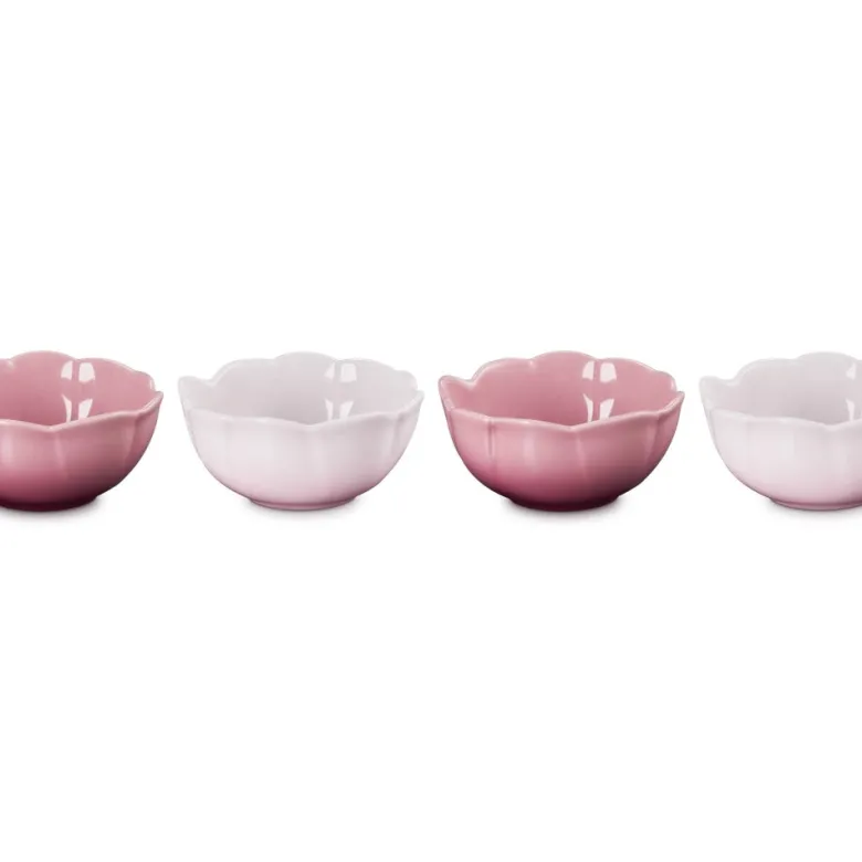 10 cm - Le Creuset Fiore Anemone Ciotola In Gres Vetrificato Set 4 Pz
