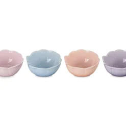 10 cm - Le Creuset Fiore Anemone Ciotola In Gres Vetrificato Set 4 Pz