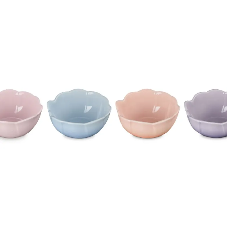 10 cm - Le Creuset Fiore Anemone Ciotola In Gres Vetrificato Set 4 Pz