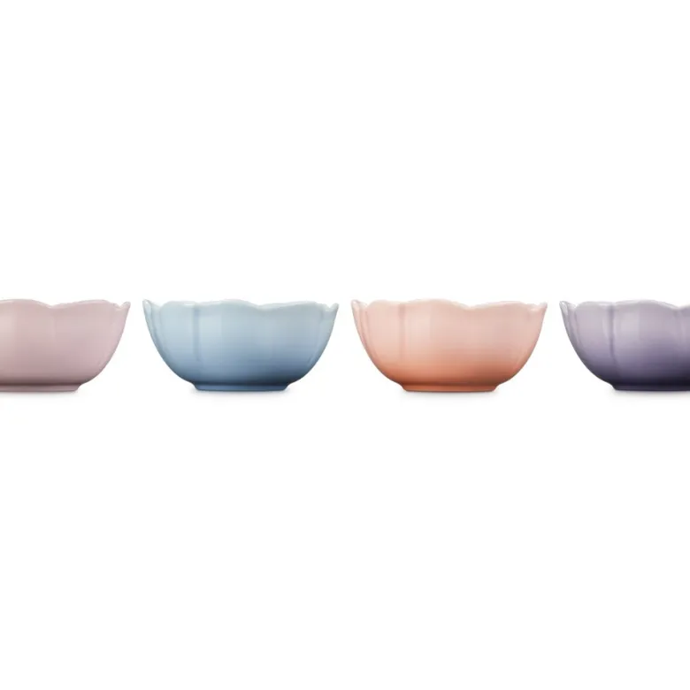 10 cm - Le Creuset Fiore Anemone Ciotola In Gres Vetrificato Set 4 Pz